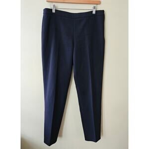 Hugo Boss Women's Tiluna Side Zip Pants, Size 6 Navy Slim High Rise Career